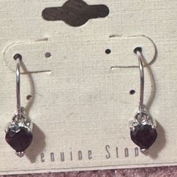 New  Earrings new sterling silver red ruby heart jewelry