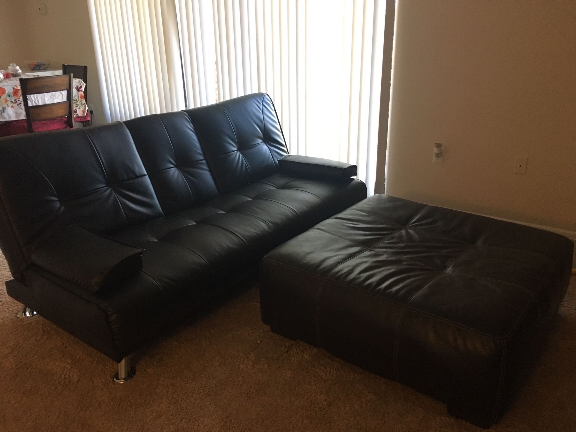 Faux leather sofa come bed set