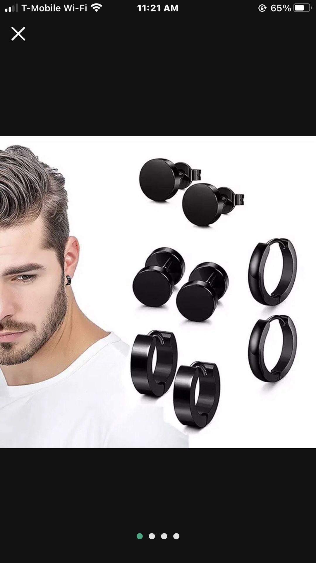 Set 4 Pair Different Types Shape Unisex Earrings