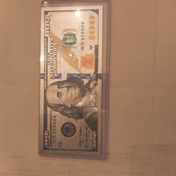 100.00 dollar bill silver in case