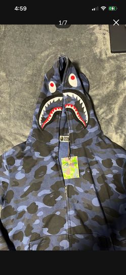 BATHING APE FULL ZIP Hoodie Camo Shark 1:1
