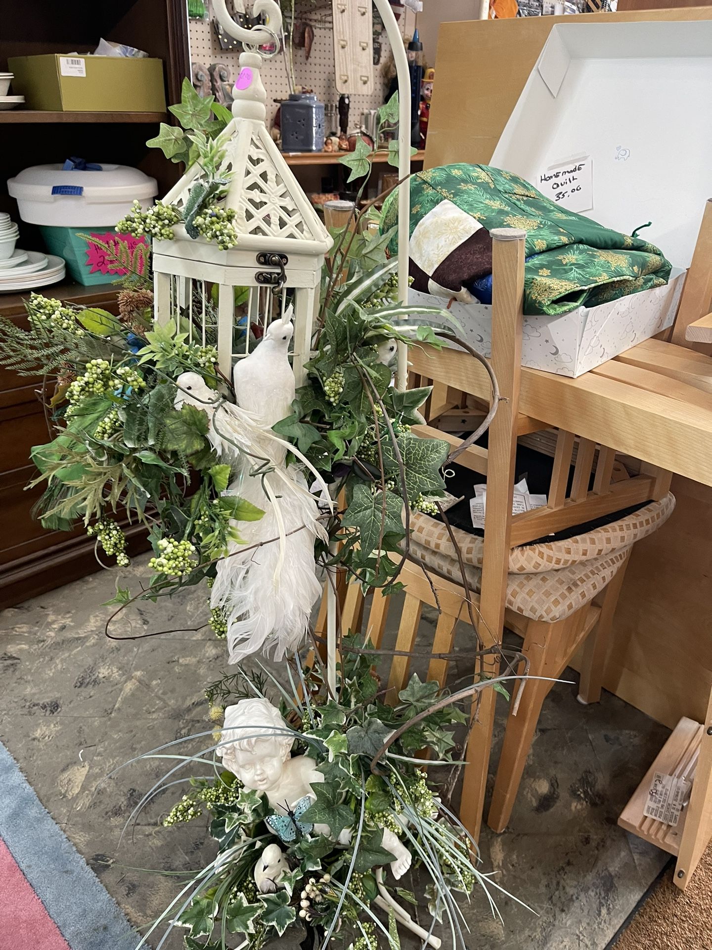 Bird Cage Stand Decor 