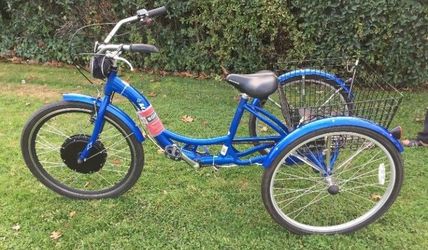 3 WHEEL ELECTRIC TRIKE BIKE,  48 volt, 1000 watt, 17 hour amp battery
