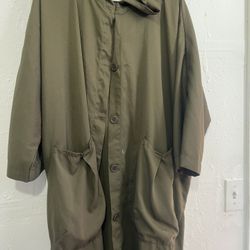 Unbranded Green Women’s Round Button Polyester Coat/jacket Oversize