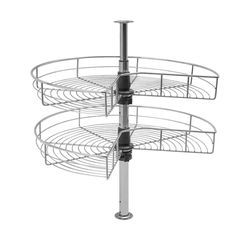 24" Blind Corner Cabinet Organizer, 2 Tier Lazy Susan Turntable for Cabinet, 360° Rotating