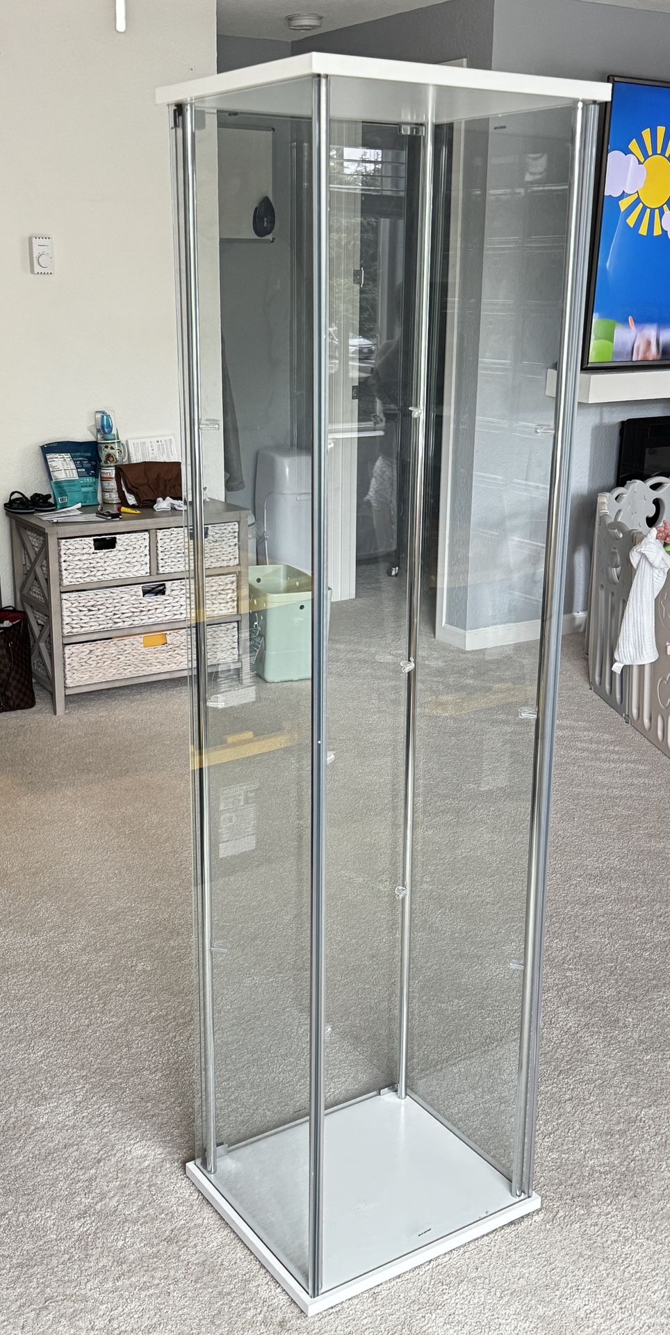 Curio 4 shelves Clear Cabinet White