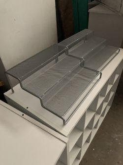 2 Metal Shelf Organizers