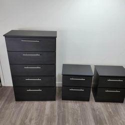 Chest and 2 nightstands ⚪⚫ Gavetero Y 2 Mesitas De Noche