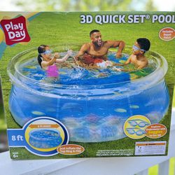 NEW Play Day 8ft 3D Quickset Swimming Pool With 3D Glasses!