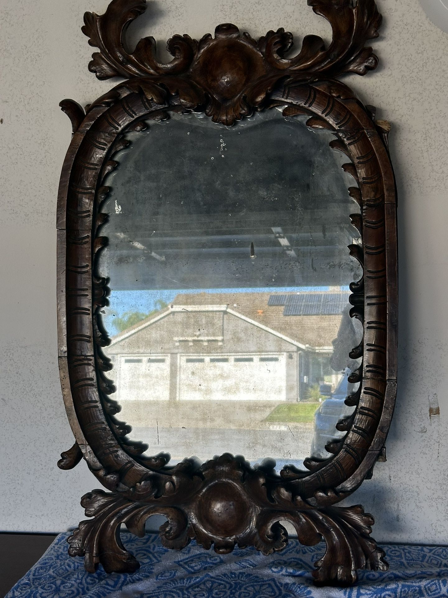 Tuscan Antique 1800’s Walnut Wall mirror