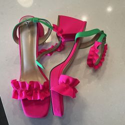 Pink And Green Heels Size 43
