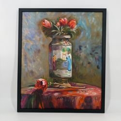 Edouard Vuillard Anemones in a Chinese Vase Oil Painting 20x24
