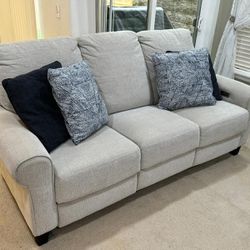 Like New 2 Fabric Electrical Recliner Sofa