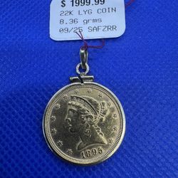 22kt, 1895 Liberty Head $5 Gold 🤩 