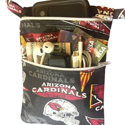 Handmade Cardenales fabric Cross-body Cell Phone Shoulder Bag Pouch Small