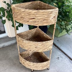 Three tier multiuse woven stand