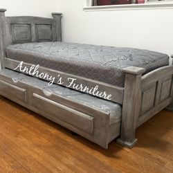Twin Bed And Mattress With Trundle 
