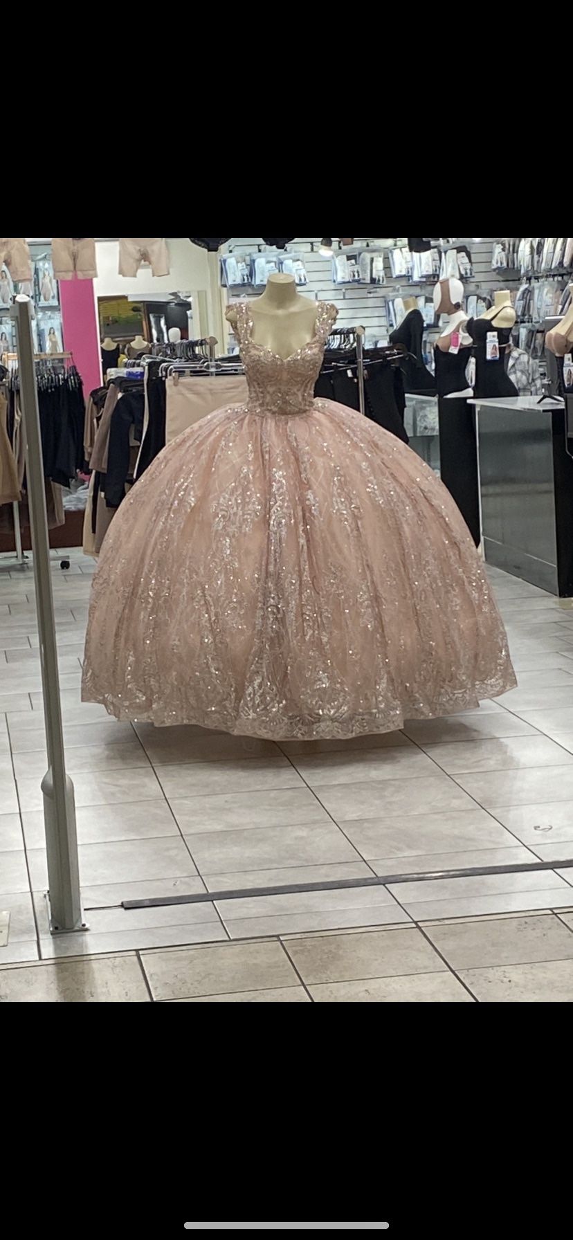 Blush Pink Quincenera Dress