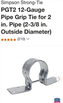 Simpson Strong-Tie PGT2 Pipe Grip Ties – 12-Gauge Galvanized Steel