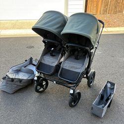 Bugaboo Donkey 5 Duo single to double stroller with bassinet and side bag
