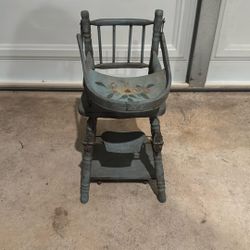 Vintage Wooden Doll High Chair