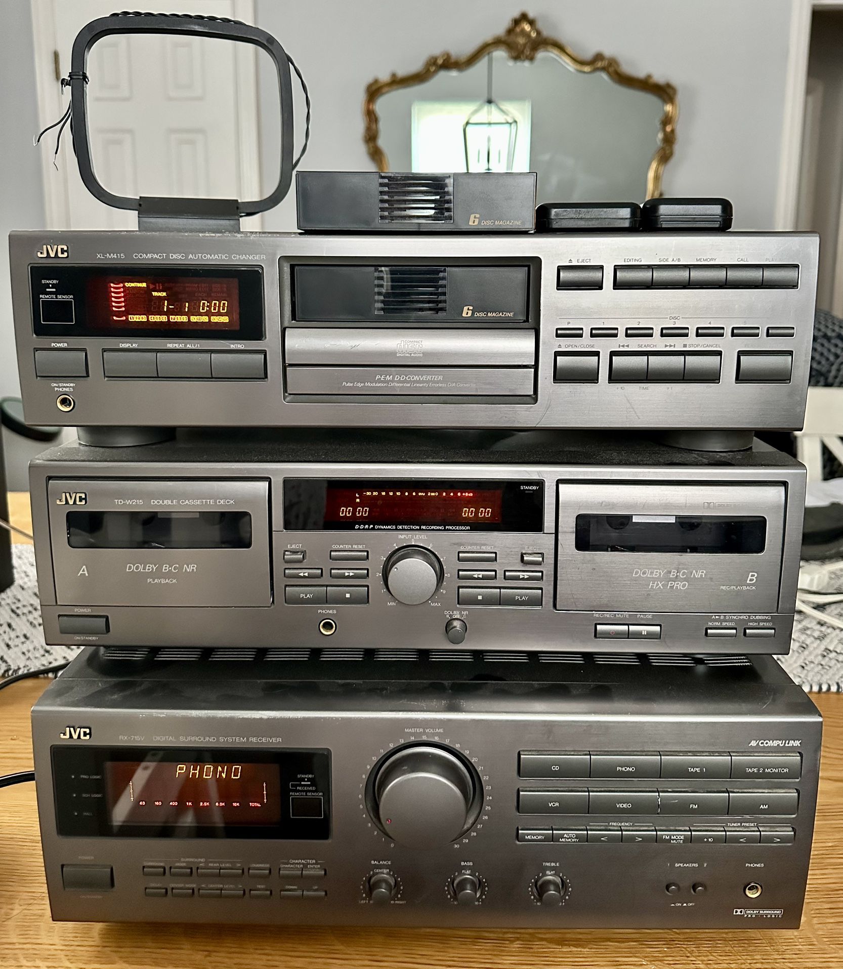 TRADE - JVC Receiver, Tape Deck, And Cd Deck