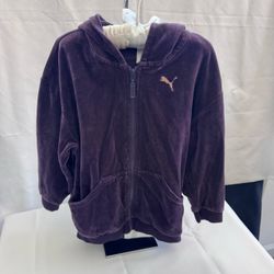 Puma Kids size 6 Velour Zip-Up Hoodie