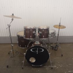 COMPLETE 5 PIECE GP PERCUSSION (22-16-14-13-12) SINGLE PEDAL AND CYMBALS....