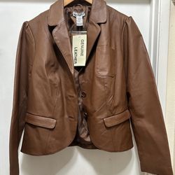 Jessica London Brown Leather Jacket