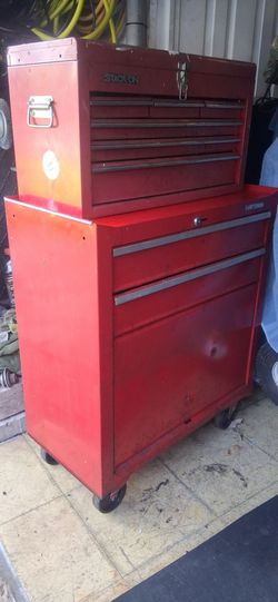Sears Craftsman rolling tool cabinet & Upper tool box new lock w key garage mobile shop mechanic