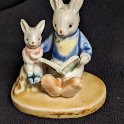 Vintage Albert Kessler Story Time Porcelain Bunny Rabbit Child Figurine Read Book