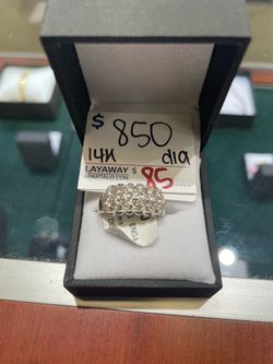 14k white gold diamond ring