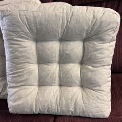 New Tan Pier 1 Imports Tufted Seat Cushion indoor/outdoor 24x24” 3 for $45 Decatur/ Hacienda Ave