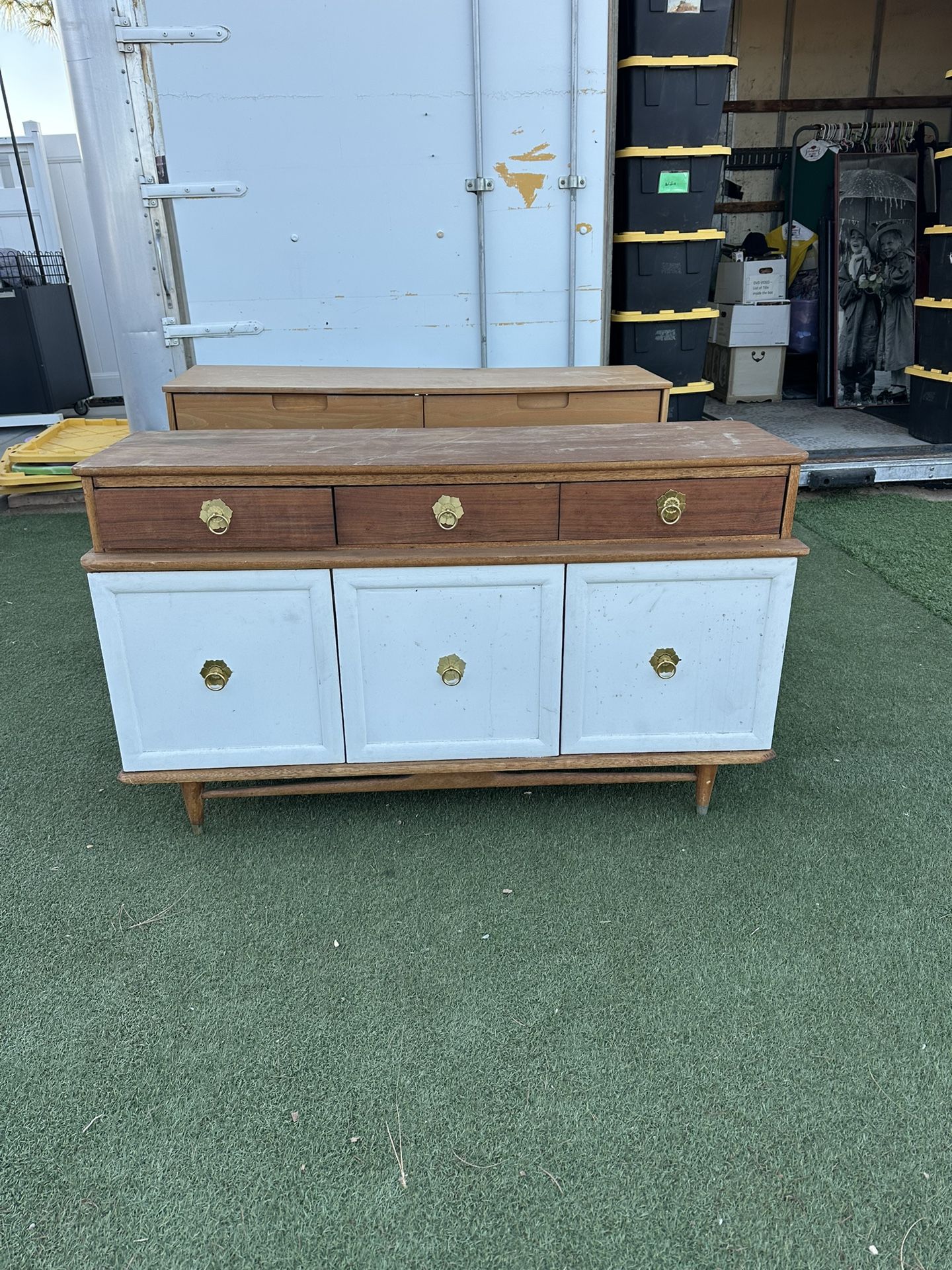 Vintage Mid-Century Entertainment Buffet Style Furniture