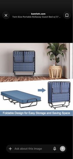 🛏️ TWIN ROLLAWAY BED + MATTRESS — NEVER USED