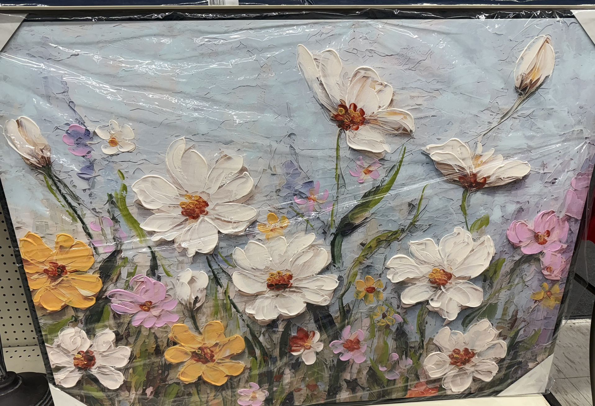 New 3D Textured Floral Canvas Painting