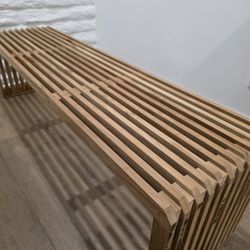 Modern Hardwood Mid-century Bench