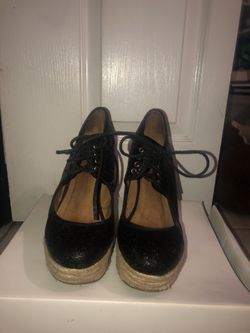 Black sparkle glitter also wedges