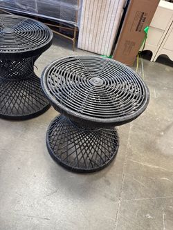 Wicker side tables