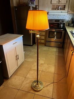 Brass Swing Arm Floor Lamp