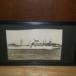 the uss president jackson in s.f. bay  / picture frame 