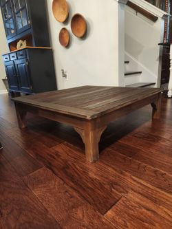 Square Wooden Slatted Table