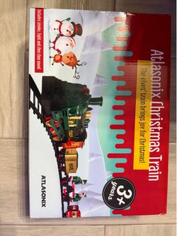 Atlasonix Christmas Train Starter Set Multicolor Steam Locomotive Track