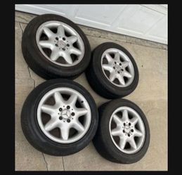 4 - 205/55r16 5x112 5x4.41 Stock Mercedes C280 C Class Vw Jetta Passat Golf Audi Wheels Rims Good 80% Treads Tires!!!!!!!!