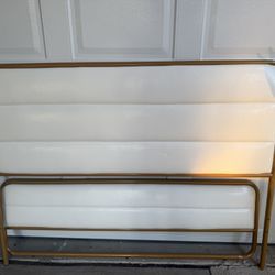 White Leather Full-Size Bed Frame