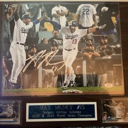 Los Angeles Dodgers Max Muncy 11x14 Autographed Picture 2018 World Series Game 3 Walk Off Home Run