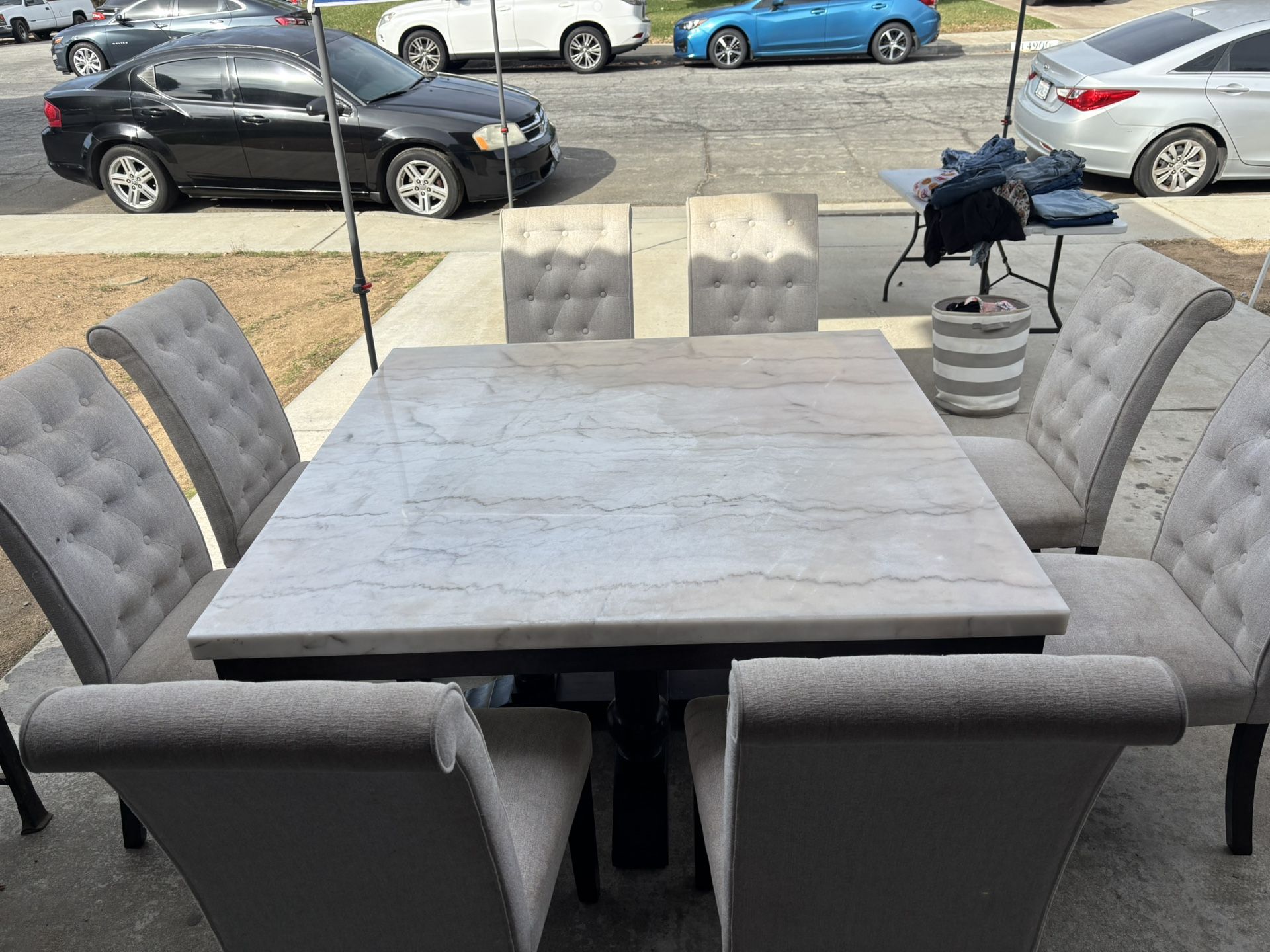 9 Piece , Dining Table, And Chairs.