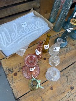 Yard sale Mixed Lot of Small Glass Bud Vases