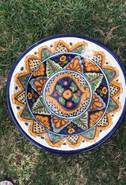 Mexican Talavera deep plate ceramic