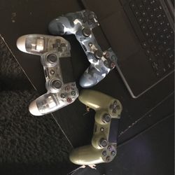 Lot Of 3 Dualshock4 Ps4 Controllers For PARTS OR REPAIR ONLY